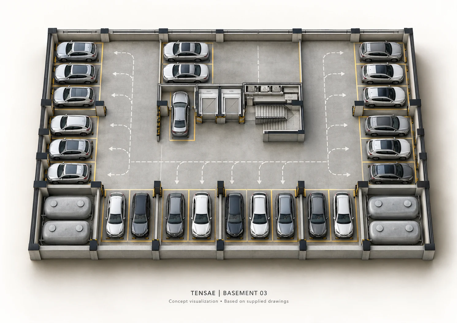 Basement 03 — full-floor 3D concept
